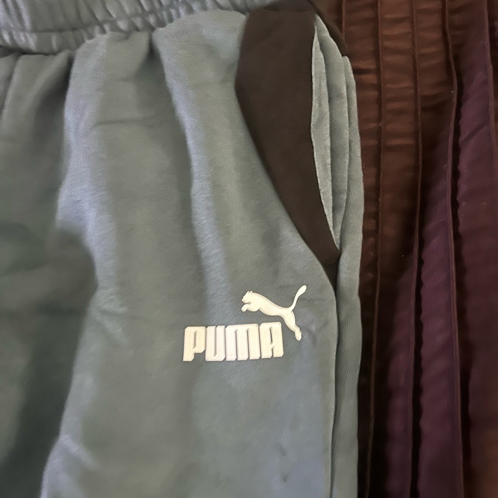 Puma Slate Blue Fleece Pants- Mens Medium Sweatpants- like new - Picture 5 of 5